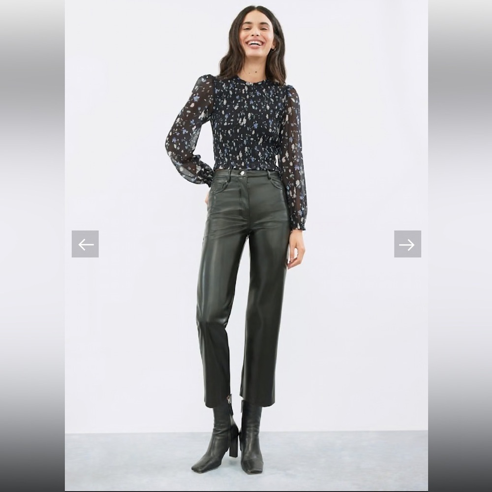 NWT Wilfred Melina Cropped Leather Black Pants